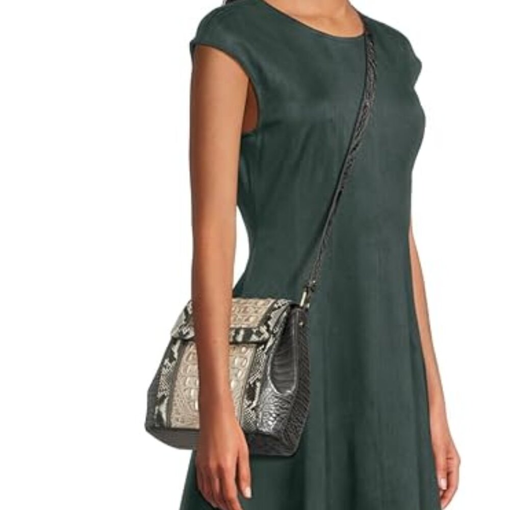 ✅ Brahmin MARGO CHARCOAL NOTTINGHAM Leather Satchel ✨NWT, COA, DUST BAG - Picture 11 of 16